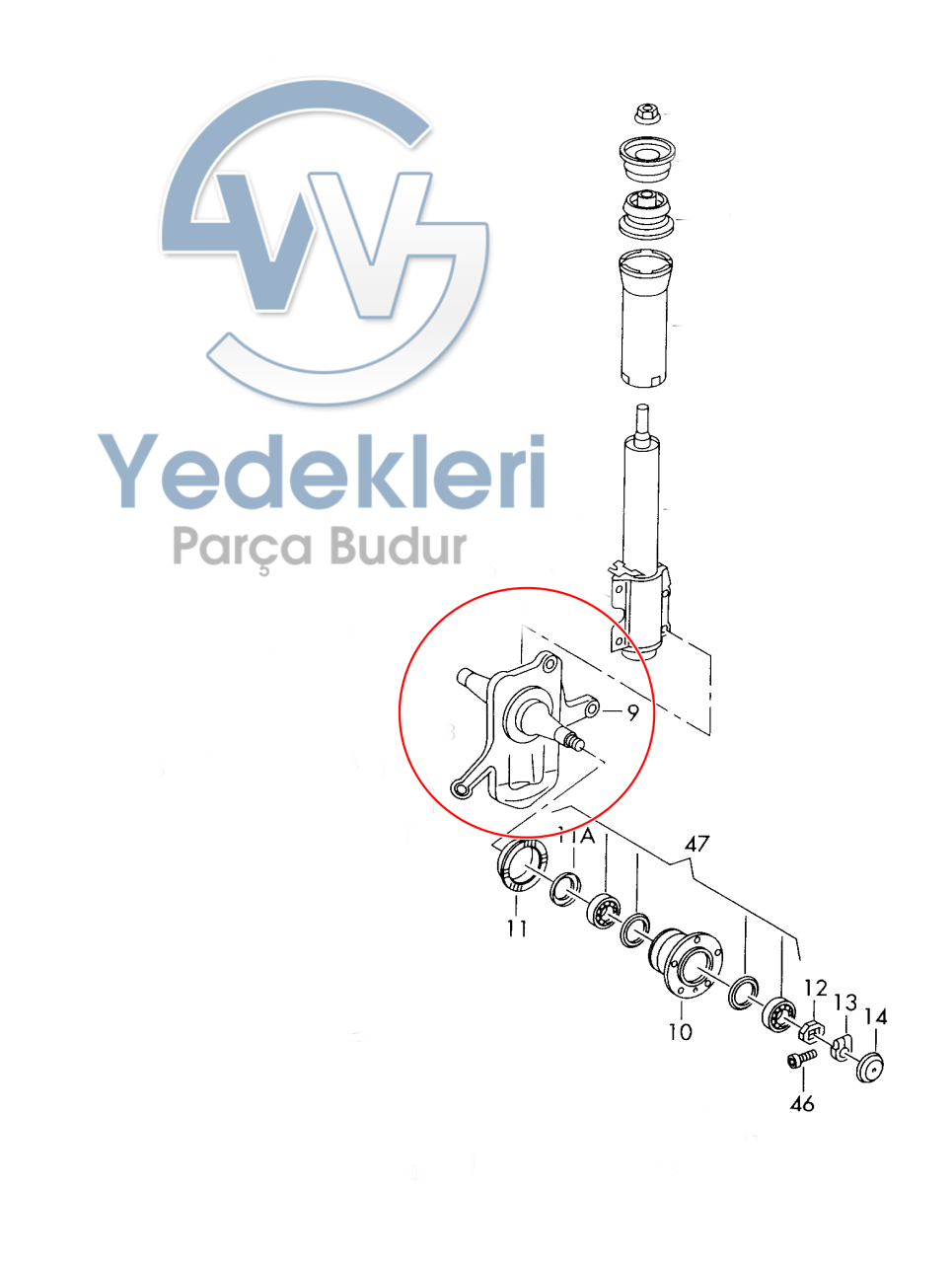 LT35 Volt Ön Teker Poryası Sol 2D0407303